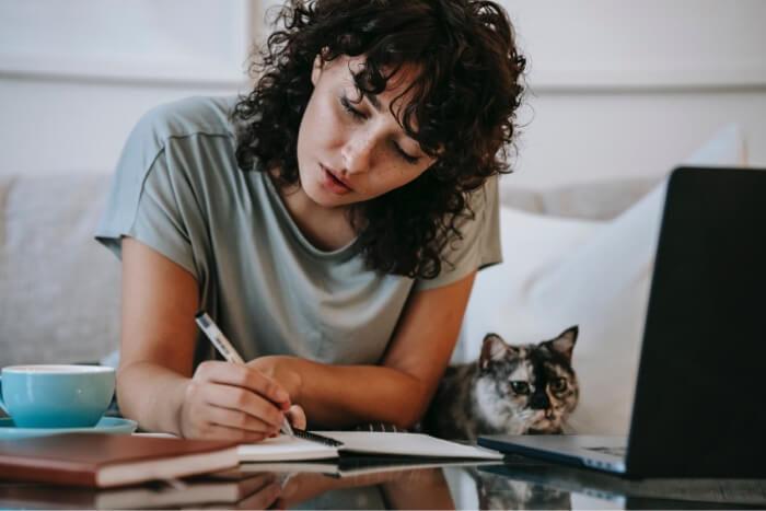 Woman with cat